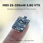BETAFPV M03 25-350mW 5.8G VTX 4.5-5V Support SmartAudio with IPX Antenna Provides Stable Image Strong Transmission Compatible for ExpressLRS 2.4G F4 1-2S 12A AIO FC 65-85mm Whoop Drone