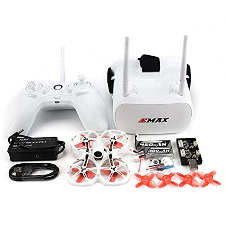 Drone de course EMAX FPV kit Tinyhawk II RTF drone de vue à la première personne avec caméra Runcam Nano 2 25-100-200 VTX commutable Mini-Drohne avec lunettes et contrôleur