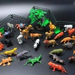 GuassLee Ensemble de Jouets avec 65 Figurines et Figurines animales Mini-Jouets éducatifs en Plastique pour Animaux de la Jungle pour garçons Filles Enfants Tout-Petits Ferme Petits Animaux.