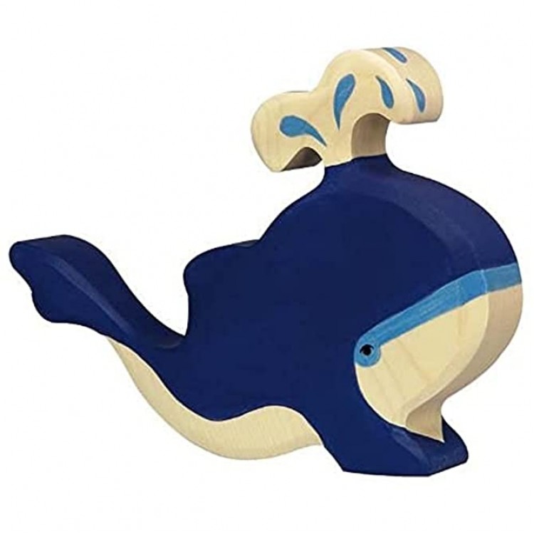 Holztiger 2041083 Figurine Animal Baleine Bleue Avec Fontaine