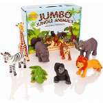 Learning Minds Set de 8 Figurines d'animaux Jumbo Jungle 18 Mois +