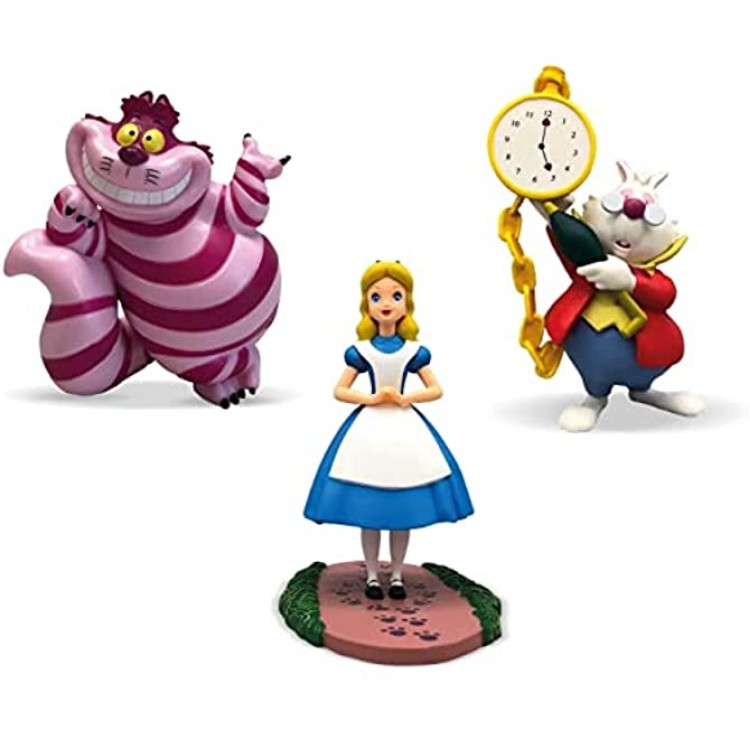 Alice au pays des merveilles Set de figurines Alice Chat du Grin et le lapin blanc