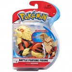 Pokémon Figurine Battle Feature Arcanin Arcanine Figurine articulée 12 cm de Arcanin avec Fonction Lance-Flamme