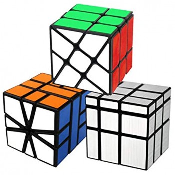 Cooja Cubes Magiques Square One + Fenghuolun + Mirror Cube Speed Cube Set 3 Pack Magic Cubes Casse Ttete Cube Cerveau Jouet