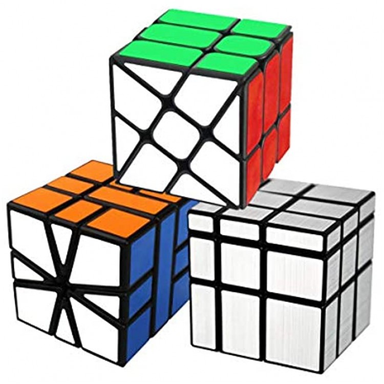Cooja Cubes Magiques Square One + Fenghuolun + Mirror Cube Speed Cube Set 3 Pack Magic Cubes Casse Ttete Cube Cerveau Jouet