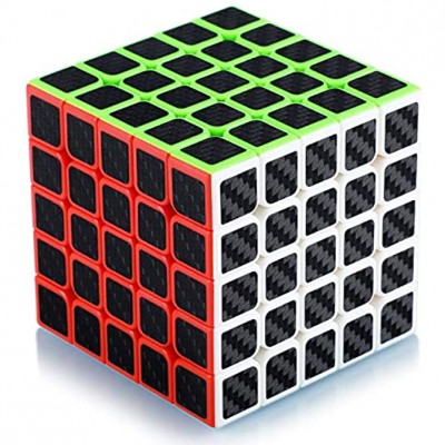 Cube de Vitesse Magique 5x5 5x5x5 Speed Cube Magic Cube Fibre de Carbone Autocollant Cadeau de Vacances pour Enfants Adultes Noir