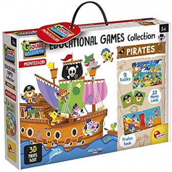 Lisciani -Montessori Collection de jeux éducatifs Bateau des pirates Jeu éducatif pour enfants à partir de 3 ans EX72743