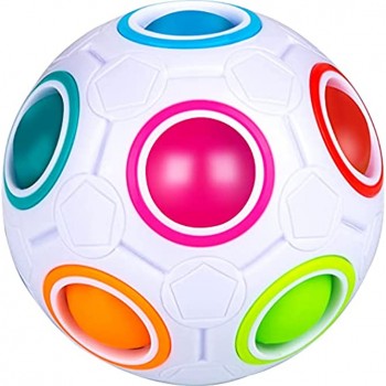 Mamowla Magic Rainbow Ball Magic Arc-en-Ciel Ball 3D Puzzle Ball CubeséCurité des MatéRiaux Abs Jouet Ducatif pour Enfants Adolescents Adultes
