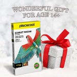 Piececool Puzzle 3D en Métal pour Adulte -Scarlet Macaw Puzzle Maquette DIY Métal Modèle Kits Puzzles pour Adultes 83pcs
