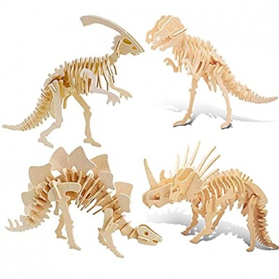 Puzzle 3D,Puzzle en bois,Puzzle 3D en Bois,Puzzle 3D Dinosaure,Puzzles 3D Pour Les Enfants,modèle de dinosaure DIY 3D
