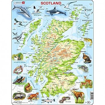 Larsen A41 Carte topographique de l'Écosse édition Anglais Puzzle Cadre avec de 63 pièces