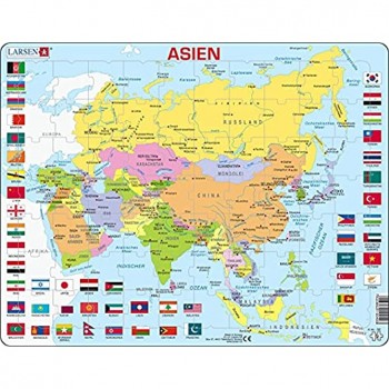 Larsen K44 Carte Politique de l'asie édition Allemand Puzzle Cadre avec de 70 pièces