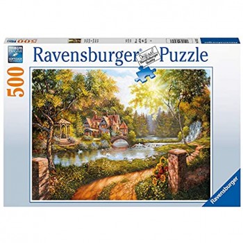 RAVENSBURGER PUZZLE Fluß Ravensburger 16582 Puzzle Cottage am Fleuve 500 pièces Multicolore