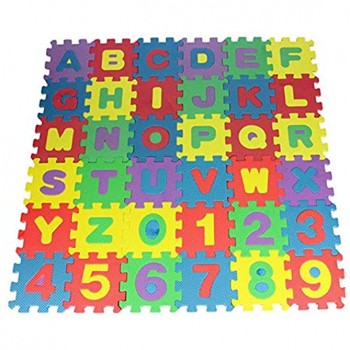 bismarckbeer 36pcs Enfants Lettres numéros Puzzle Rampant Tapis de Sol Tapis éducation