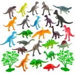 Auihiay 26 Pack Mini Figurines de Dinosaure en Plastique pour l'éducation des Enfants Packs de fête Cadeaux décorations de gâteaux