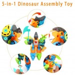 Démontage Dinosaure 5 en 1 Dinosaure Assembler avec Outils Bricolage Jeux Construction Jouet Dinosaure Amovible Jouets Educatifs pour Enfants 3 4 5 6 7 Ans Cadeaux pour Garçon Fille