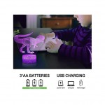 Dinosaures 3D Veilleuse Lampe pour Enfant 16 Couleurs Smart Touch et télécommande Les Jouets et Cadeaux