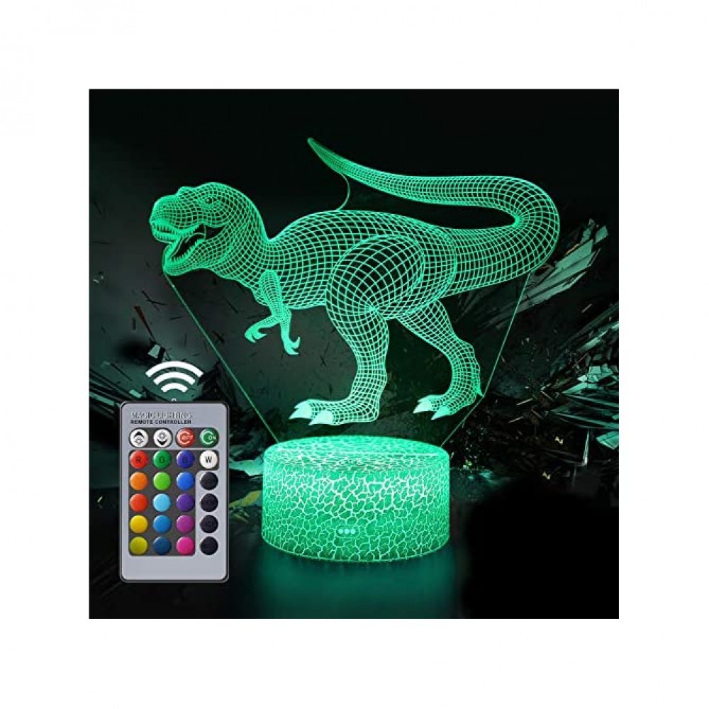 Dinosaures 3D Veilleuse Lampe pour Enfant 16 Couleurs Smart Touch et télécommande Les Jouets et Cadeaux