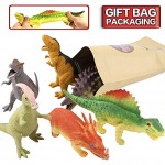 Jouet de dinosaure en caoutchouc ensemble de figurines de dinosaures réalistes de 8 pouces 6 pièces matériau de qualité alimentaire TPR super élastique jouet de décompression de fête pour enfants