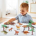 Mini Figurine Dinosaure 16 Pièces Réaliste Plastique Dinosaure Enfant Jouet pour Garçons Filles de 3 Ans