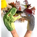 WETCEAOM Jouets de Dinosaures pour Enfants Figurines de Dinosaures 17 Pièces + Marionnettes à Doigts de Dinosaure 5 Pièces Dinosaures Jurassic World T-Rex Vélociraptor