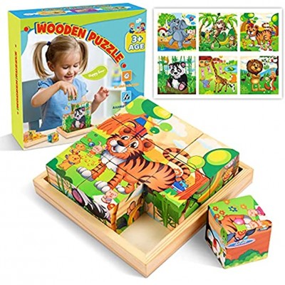 Diyfrety Puzzles en Bois Jeux Montessori Idéal Jouet Cadeau pour Enfants 10 * 10 * 3.4cm