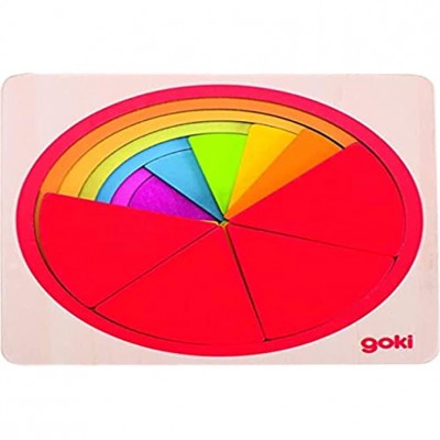 Goki- Puzzle Cercle 21 pièces 57737 Multicolore