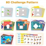 mierEdu Puzzle Enfant Jeux Montessori 3 Ans Jeux magnetique Enfant Puzzle en Bois 80pieces Tangram Enfant pour 3-6 Ans 1 Personne