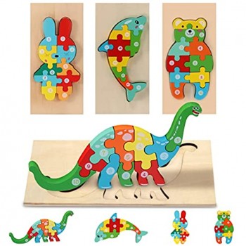 Yoocaa Puzzle en bois 4 pièces Jouet en bois pour enfants