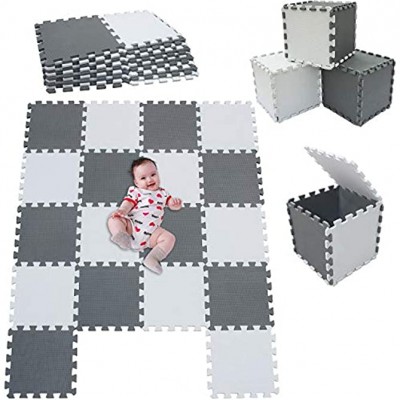 MSHEN Tapis Mousse Puzzle Bebe Tapis de Jeux bébé Tapis de Chambre  Tatami;La Taille 1.62 carré.Blanc-gris ALg301018
