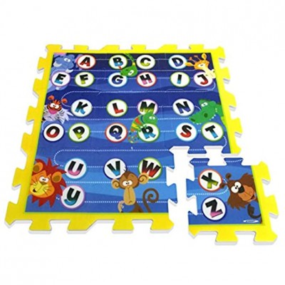 Stamp- Puzzle Playmat Letters and Jungle Animals 9 pcs TP674002 Blue