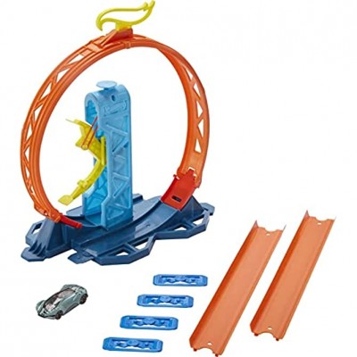 Hot Wheels Track Builder Unlimited Coffret Lanceur et Looping avec connecteurs et une voiture incluse jouet pour enfant GLC90