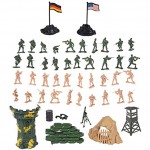 deAO Ensemble de Jeu Militaire de 100 pièces avec Soldats Miniatures; Personnages Militaires; réservoirs; Avions; Drapeaux; Accessoires de Transport et de Combat
