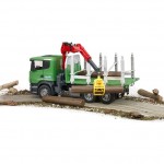 BRUDER 03524 Camion de tranport de bois SCANIA R-Serie vert avec grue et rondins de bois