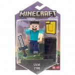 Minecraft Figurine 8 cm Steve avec 1 élément de portail et 1 accessoire jouet d’action et d’aventure pour enfant inspiré par le jeu vidéo HFC27