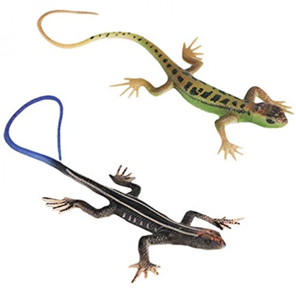 STOBOK Réalistes Faux Lézards Modèles de Lézards de Reptiles Artificiels Lézards en Plastique Jouet Figurine Jouets pour Enfants Adultes 2 Pièces